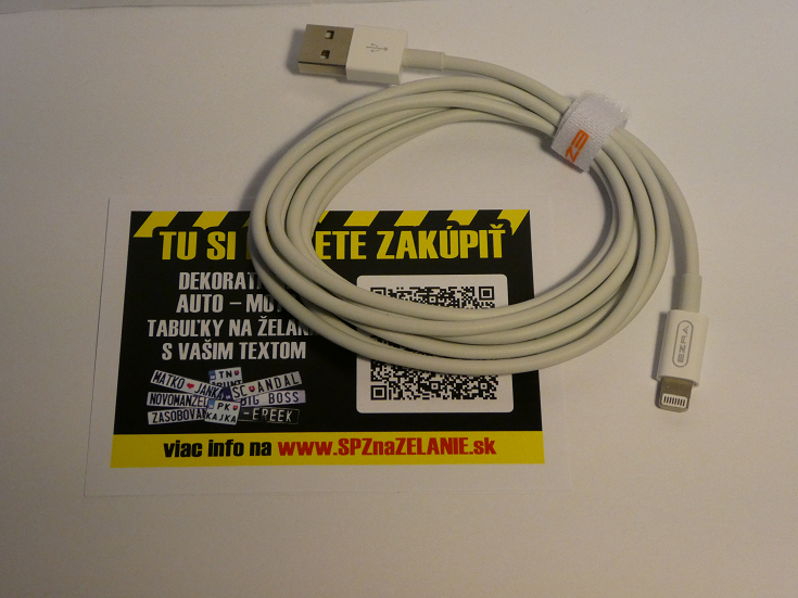 AE09: nabíjací kábel pre iPhone 2m biely