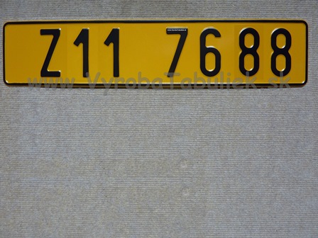 064.TYP: Žltá česká AUTO tabuľka s Vašim textom